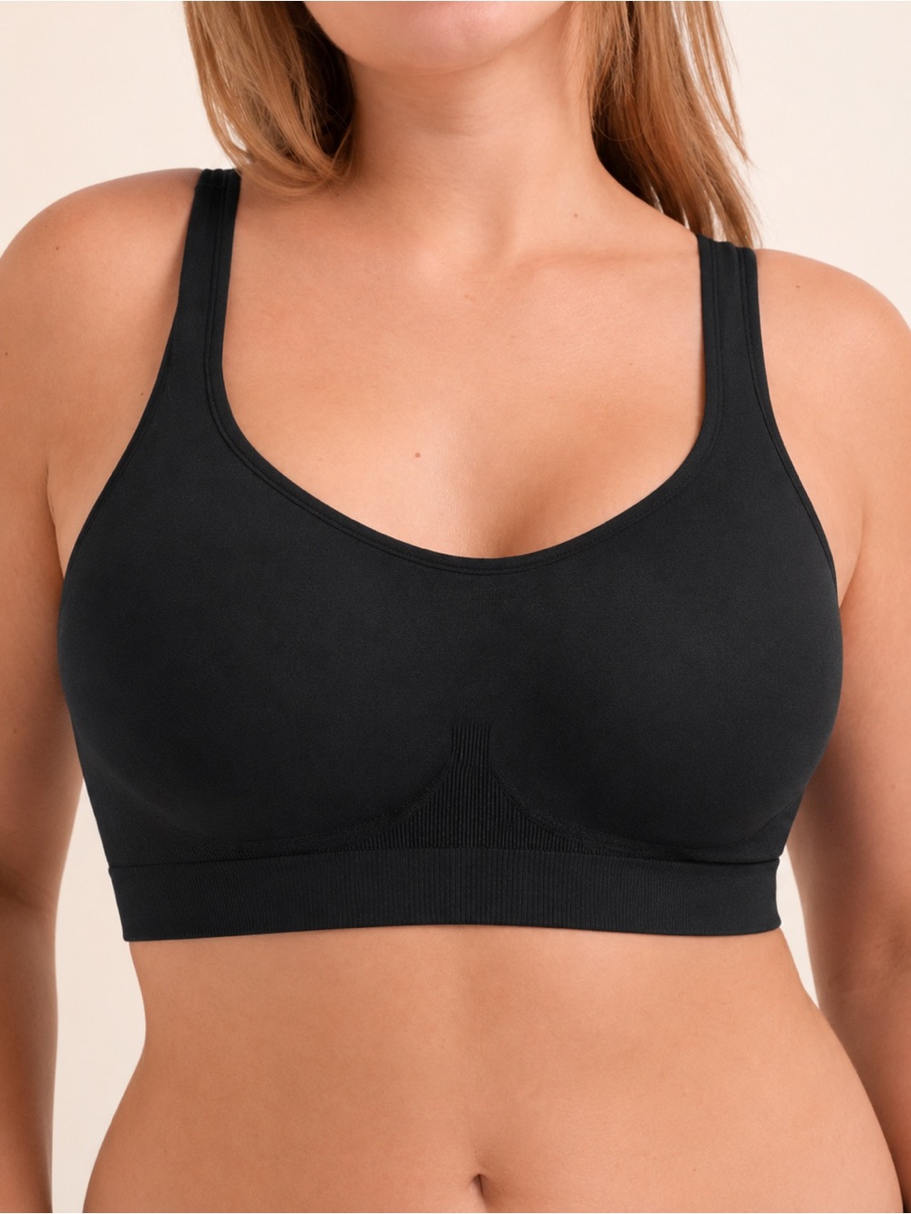 Truekind Daily Comfort Wireless Shaper Bra Black 4X NWT Seamless Full Coverage